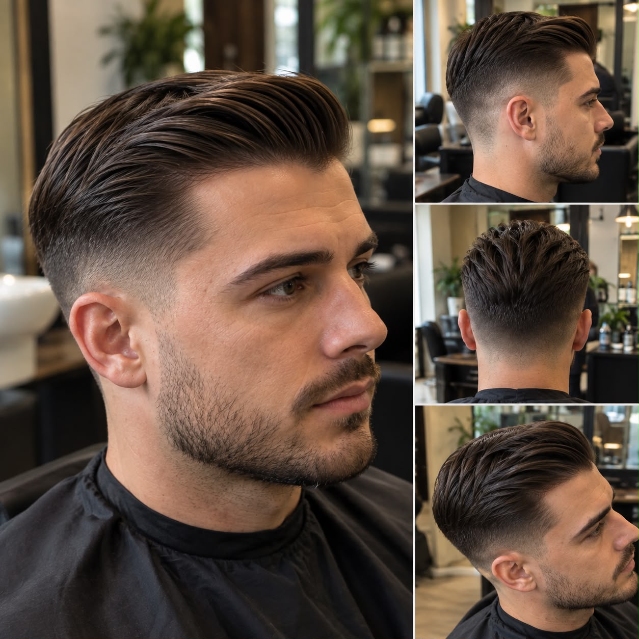Moderner Herrenhaarschnitt mit sauberem Fade und präzisem Bart im Gent & Hair Studio